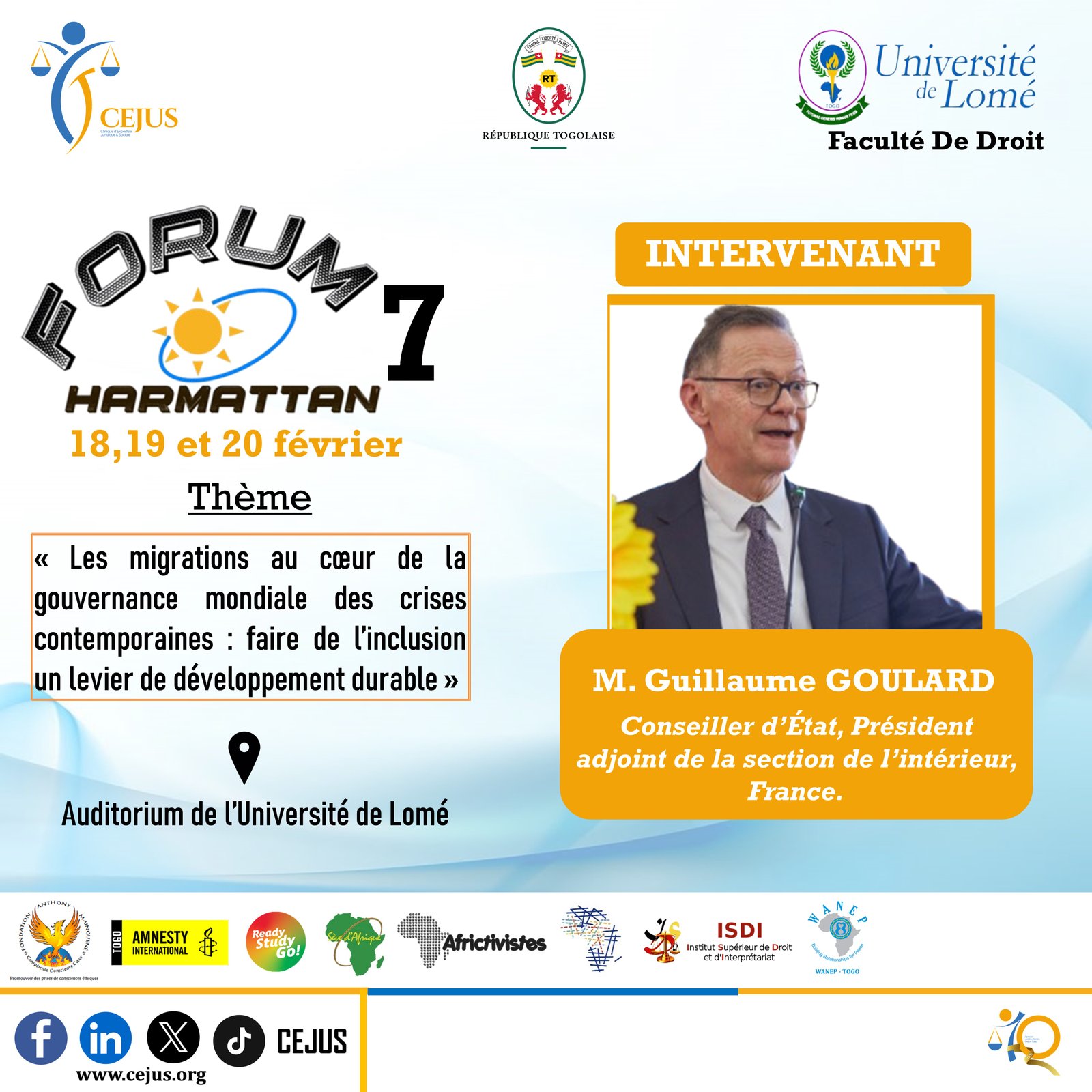 FORUM HARMATTAN 7ème EDITION/INTERVENANT