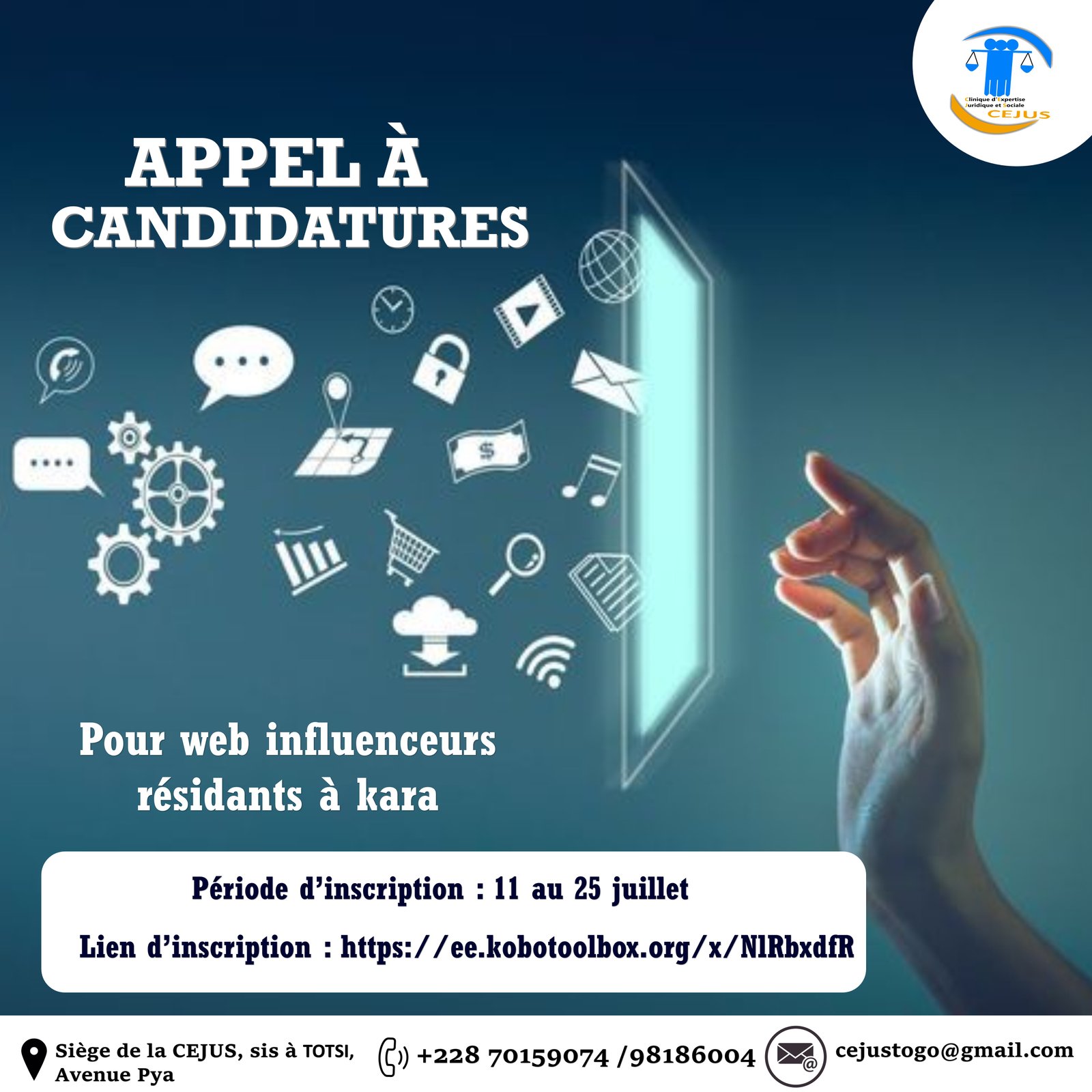 APPEL A CANDIDATURE POUR WEB INFLUENCEURS RESIDENTS A KARA