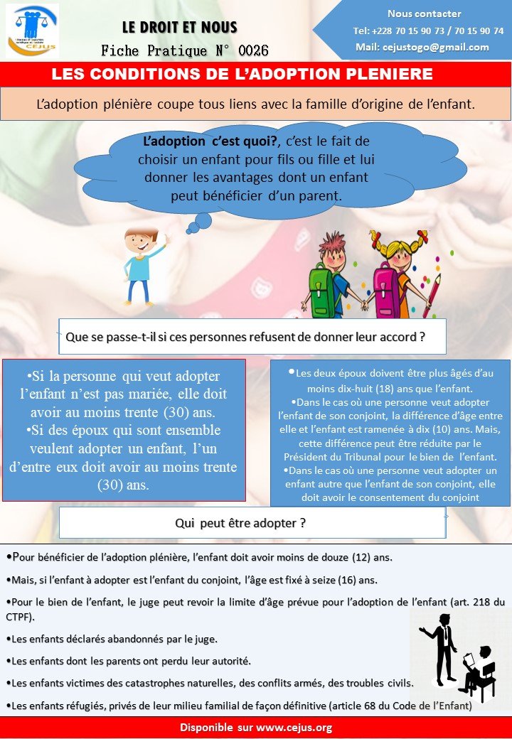 N026 LES CONDITIONS DE L’ADOPTION PLENIERE